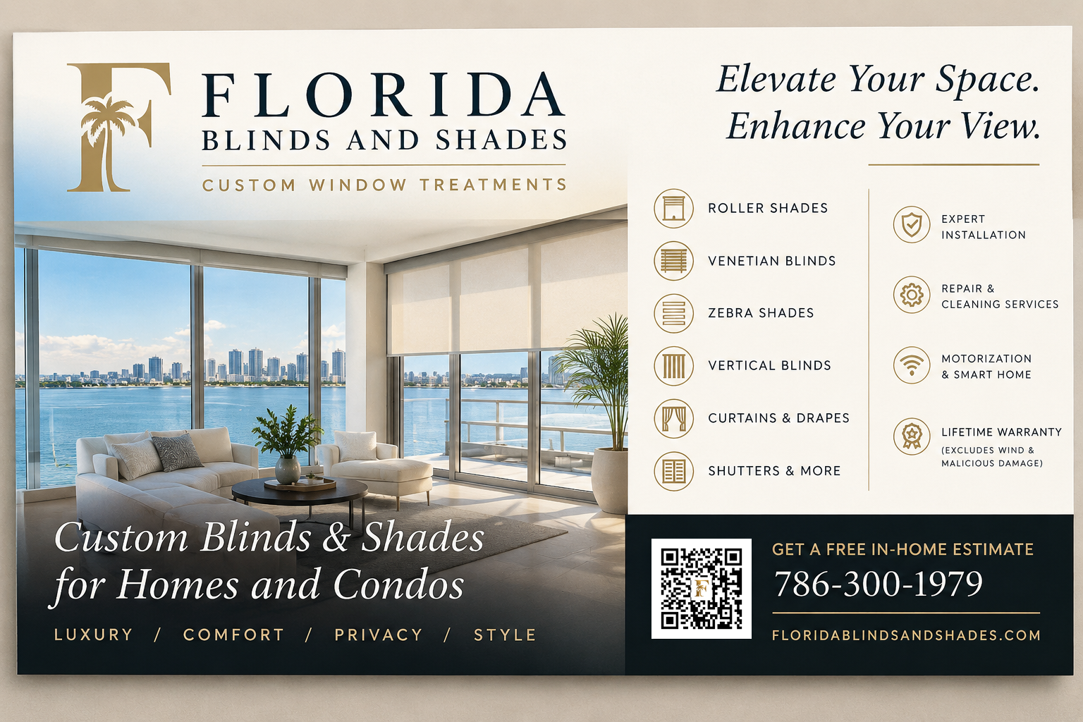 Florida Blinds & Shades luxury advertisement